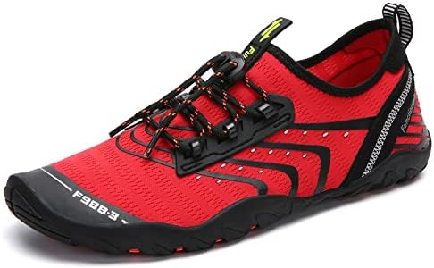 SAGUARO Water Aerobic Shoes Anti-Slip Swimming Pool Sea River Shoes for Womens Mens, Crimson Red