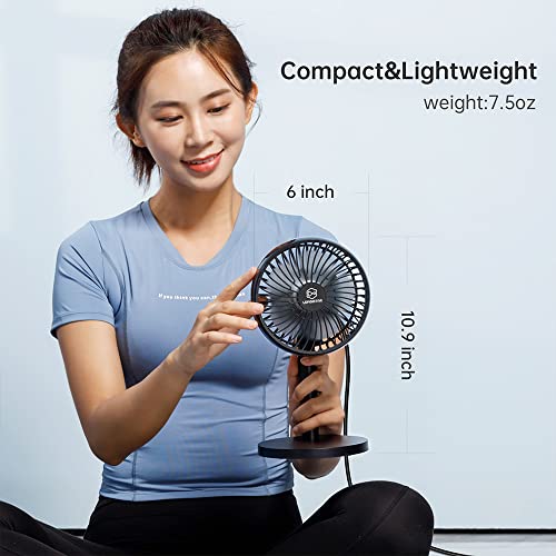 6 Inch Desk Fan For Bedroom, Usb Small Fan With 4 Speeds, Adjustable Height, Personal Cooling Table Fan, 72°Rotation, Ultra Quiet, Lightweight, Powerful Office Fan For Home,4.92 Feet Cord, Black #TOP5
