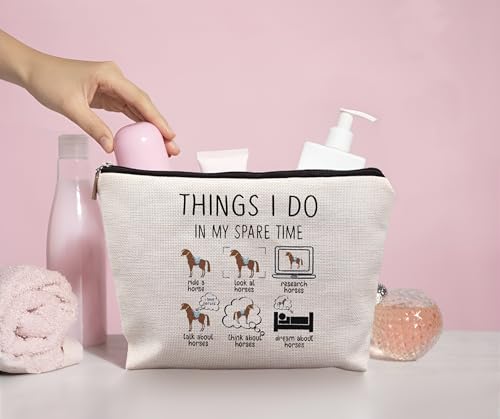 Horse Makeup Bag,Horse Stuff,Horse Gifts For Women,Cowgirl Gifts,Gifts For Horse Lovers,Animal Lovers Gifts For Women,Things I Do In My Spare Time Makeup Bag4