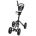 Caddymatic Golf Quad 4-Wheel Folding Golf Pull/Push Cart Black