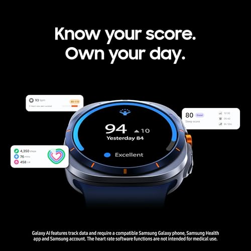 samsung galaxy watch ultra 2025 47mm lte smartwatch  gift card titanium casing advanced sleep coaching running coach energy score gps titanium gray us version 2 yr warranty