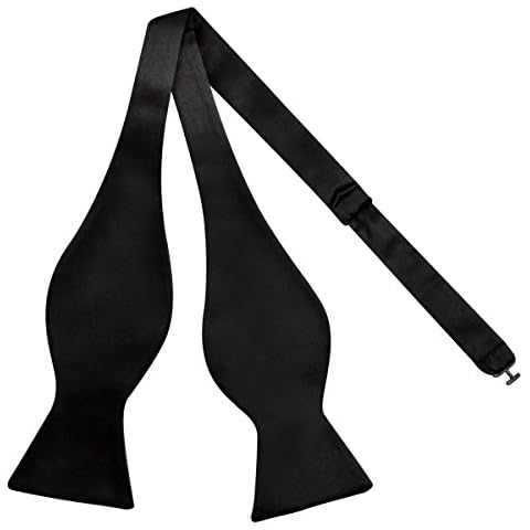 Alizeal Mens Solid Self-tied Bowtie Woven Bowties for Men Tuxedo, Black Cover