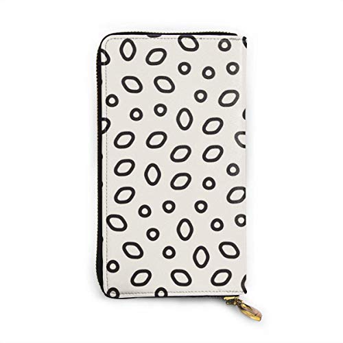 Preisvergleich Produktbild JHGFG Retro unregelmäßige ovale Aprikosenflecken Echtes Leder Geldbörse Lange Damen Geldbörse Handtasche Multi Kartenhalter Organizer Für Frauen Personalisiert