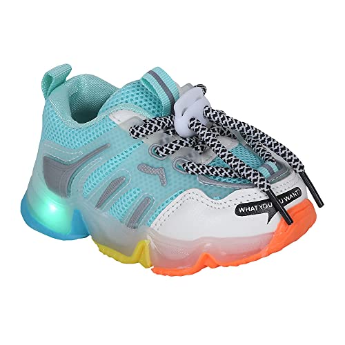 Hopscotch Baby Boys and Baby Girls Solid LED Sneakers in Blue Color, UK:6 (FWS-4021038)