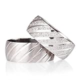 Wedding Band Set Silver Couple Matching Wedding Ring Sets Personalized Man and Woman 925 Sterling Silver Wedding Ring Set