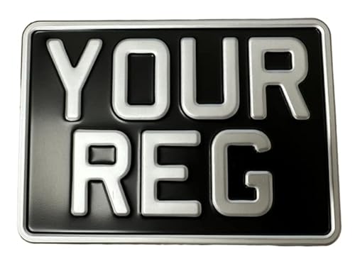 Metal Pressed Classic 7x5 Motorbike Number Plate