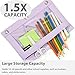 SPACEMATE Binder Pencil Pouch Case Box Bag for 3 Ring Binder School Supplies Girls Boys Kids, Clear Preppy Stuff Large Aesthetic Pen Organizer, Back to College Stationary, 1 Pack, Light Purple