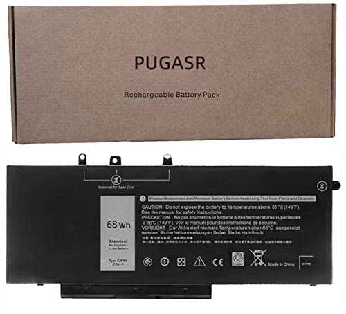 PUGASR GJKNX Laptop Battery Compatible with Dell Latitude 5480 5490 5580 5590 5280 5288 5488 5491 5591 5495 E5480 E5490 E5580 E5590 Precision 15 3520 3530 Series GD1JP DY9NT 5YHR4 451-BBZG 7.6V 68Wh