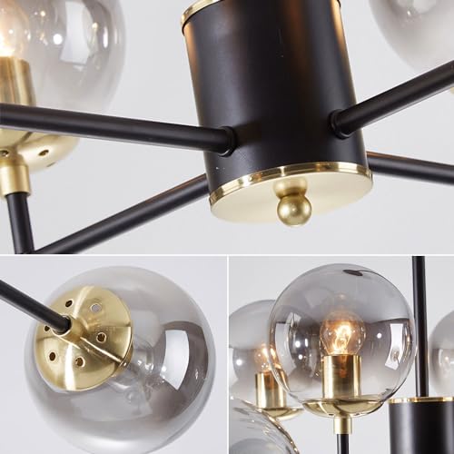 Plafonnier moderne de luxe style scandinave avec 10 verres suspendus E27 - 3