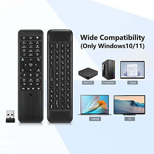 image for Pepper Jobs W10 GYRO Air TV Remote,QWERTY Keyboard Fly Mouse for Win 1