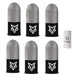 Sarafox V8 Silver Fiber Gamer Finger Sleeves - 6 Pack for High-Sensitivity Mobile Gaming