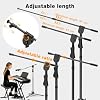 Microphone Stand with Boom Arm, Adjustable Floor Mic Stand to 232 cm, Steel Tripod Base, 2 Mic Clips and Thread Adapters #4