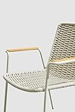 Chaise de terrasse en aluminium et en corde beige