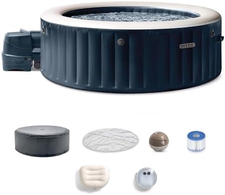 INTEX PureSpa 6 Person Inflatable Hot Tub with Energy-Efficient Spa Cover