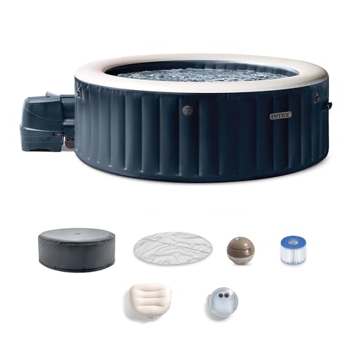 INTEX PureSpa Plus 6 Person Round Inflatable Hot Tub, Bubble