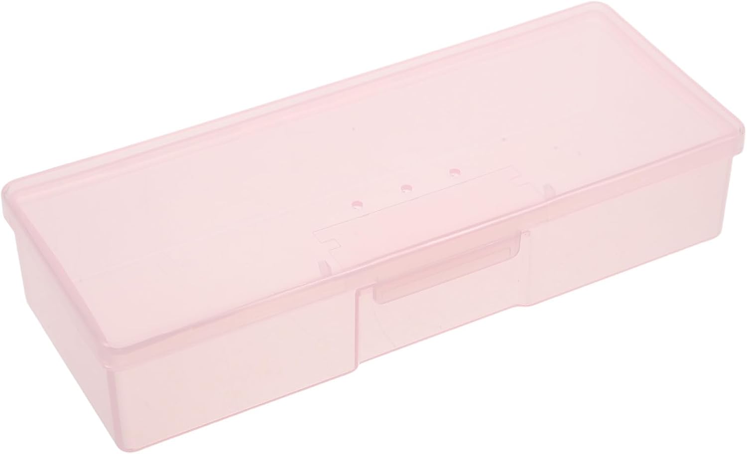 Toddmomy Portable Pink Nail Art Tool Box for Manicure Tools Storage, Multifunctional Plastic Organizer Case with Long Box Shape for Home and Salon Use