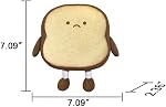 Smiling Humanized Toast Bread Plush Pillow, Cute Kawaii Food Shaped Stuffed Toy, Soft Fluffy Throw Cushion for Sofa Bedroom Dorm Decor, Funny Novelty Gift for Kids Teens Girls(S, Golden Bread)