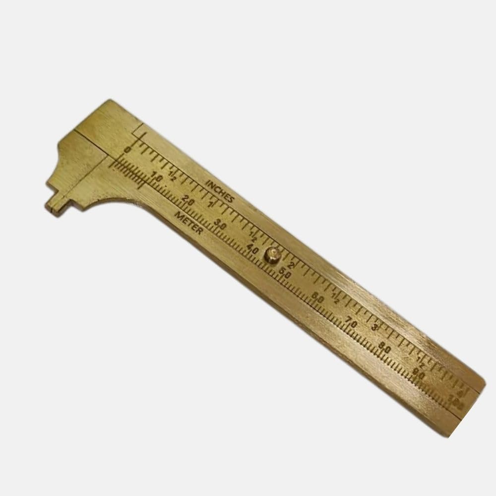 Mini Pocket Brass Double Scale Vernier Calipers, sliding gauge mm/inch, 10 cm or 4 Inches uses in Jewelery, industrial, Professional-image-11