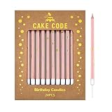 CAKE CODE 24-Count Long Thin Birthday Candles, Cake Candles, Birthday Parties, Wedding Decorations,