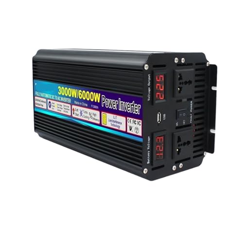 Onduleur 12v 24v 3000W pour camping-car et autonomie en voyage avec affichage numérique de tension