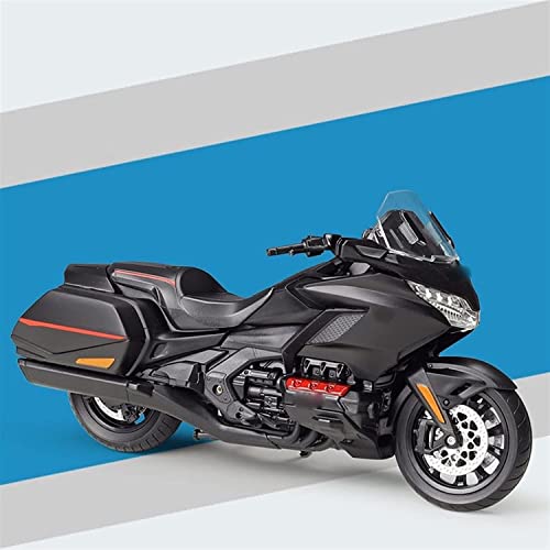 Motorcycle Model, オートバイダイカスト、1:12ホンダゴールドウィングオートバイモデルと互換性子供のおもちゃ誕生日プレゼント大人の装飾品 (Color : Black) (Color : Black1)