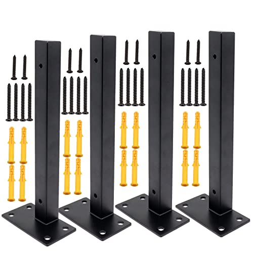 Gdfymi Floating Shelf Bracket, L Brackets For Shelves, Black Shelf Brackets 8 Inch, Industrial Floating Shelf Hardware, Heavy Duty Metal Pipe Shelves Brackets, Decorative Shelving Brackets (4 Pack) #TOP9