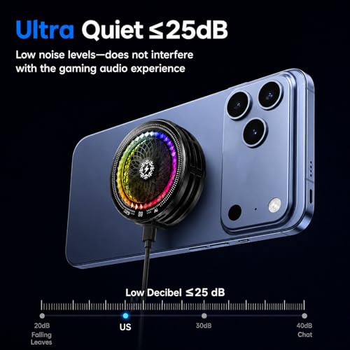 Image of MOBILIFE Phone Cooler, 15W Magnetic Mobile Cooler for Gaming, Instant Cooling Fan with Semiconductor Technology, 5 Cooling Modes, RGB Lighting, Gaming Cooler for Smartphones