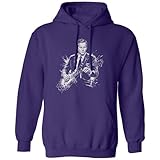 Dorluksy Vintage John Thune Playing Electric Guitar Patriotic Unisex Hooded Sweatshirt (Purple, Small)