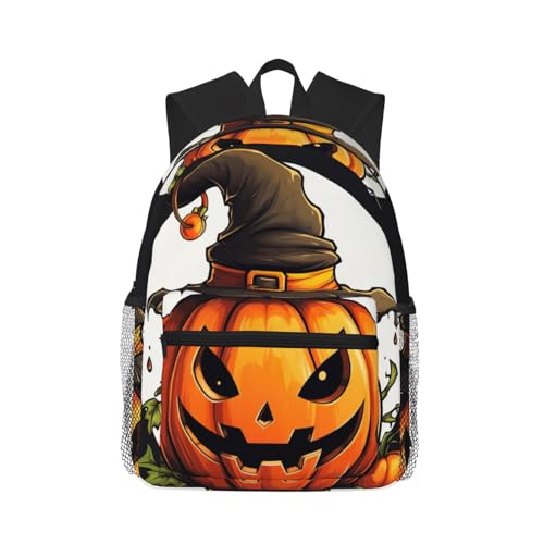 Sac à dos universitaire noir d'Halloween aux finitions soignées