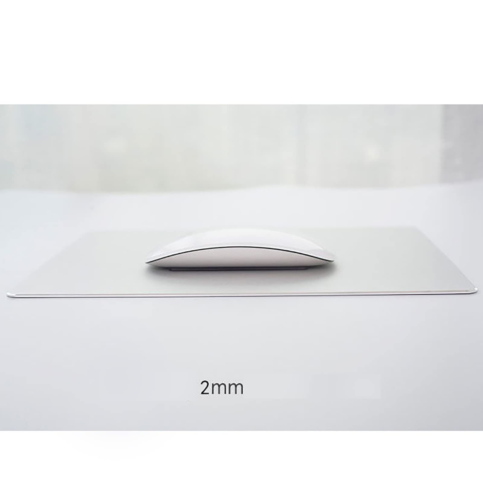 Tappetino per mouse in alluminio duro di alta qualità, doppio lato impermeabile liscio e sottile, controllo veloce e accurato del mouse per ufficio, casa, gioco di lavoro, (argento, 30 x 23,9 cm