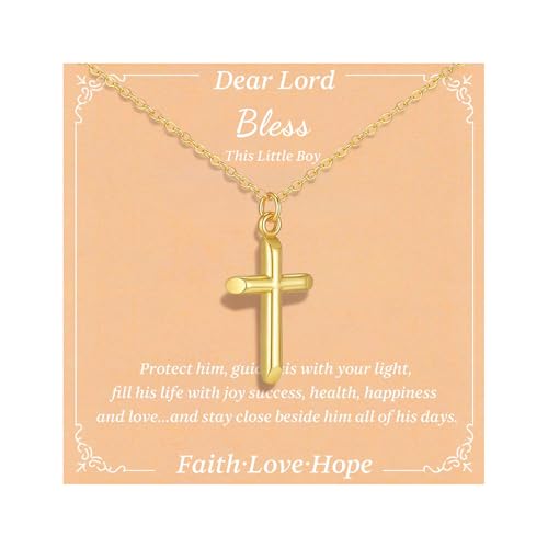 Gold Cross Necklace for Kids Teens by XUANPAI