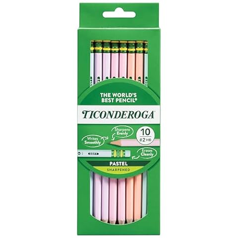 Ticonderoga® Pastelowe ołówki #2 miękkie, różne kolory, opakowanie 10 ołówków