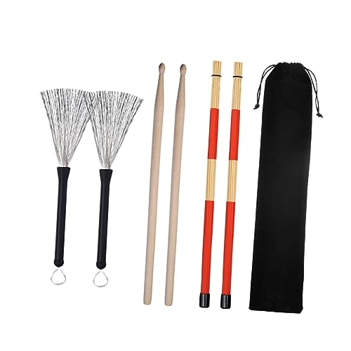 Set profesional de baquetas y cepillos para batería con bolsa miniatura 1