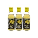 Messino Crème Balsamique Blanche Grecque au Citron 3 x 250 ml (750 ml) | Glace Gourmet Méditerranéenne à Base de Moût de Raisin & Citrons Grecs | Naturelle, Aigre-Douce & Vegan