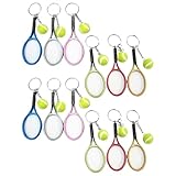 Toyvian 12 Llaveros Colgantes de Raqueta de Tenis Deportivos, Surtido Multicolor (oro, Plata, Púrpura, Verde, Rojo, Azul), Tamaño Mini Práctico para Mochila, Bolso y Obsequio Deportivo