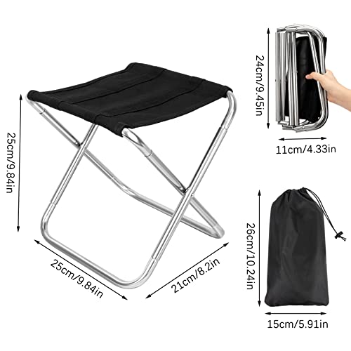 2Pcs Portable Mini Folding Camping Stool, Lightweight Camp Chair For Fishing Hiking, Compact Collapsible Travel Footstool For Outdoor, Beach, Backyard, Lawn,Picnic With Carry Bag (Small) #TOP2