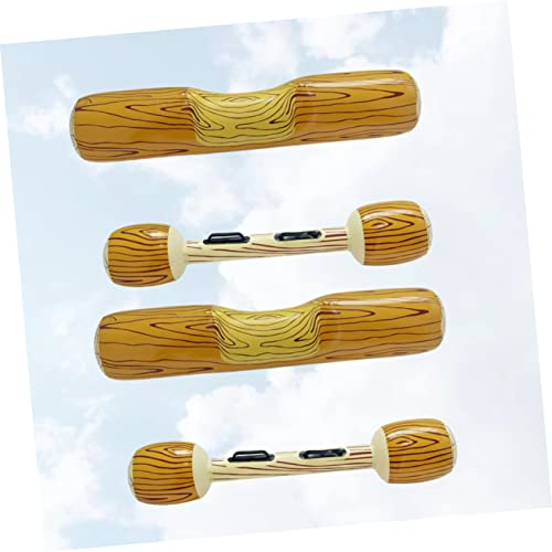 VICASKY 1 Satz 4St aufblasbare Pool Spielzeug aufblasbares Pool Spielzeug aufblasbares Spielzeug Schwimmbad aus Holzmaserung Spielzeuge schwimmende Reihe Wasserholzflöße – Bild 3