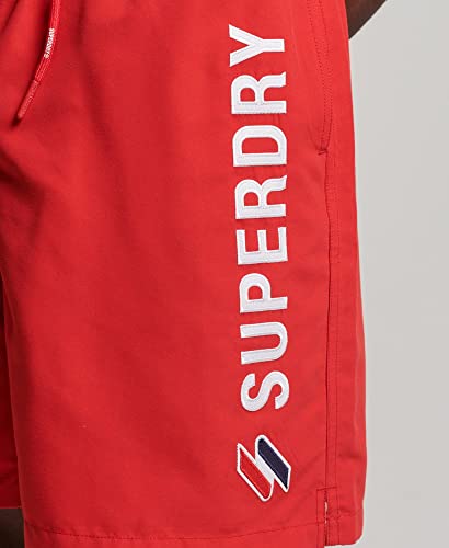 Superdry Short W2-Swim pour Homme Code APPLQUE 19" Rouge Risk Taille L