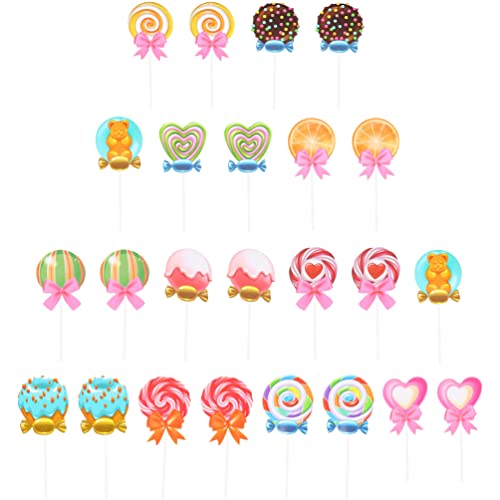 LIFKOME 48 peças pirulito topo de cupcake palitos de bolo topo topo de sorvete toppers decorativo co