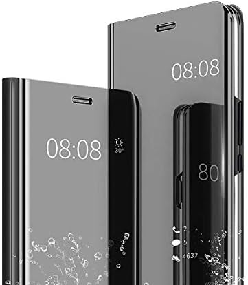 AIsoar Compatible for iPhone Xs Max Case, Mirror Smart Clear View Window Flip iPhone Xs Max Cover Slim Multi-Function Mirror Case Stand flip Folio Full Body Protection Shockproof(Black)