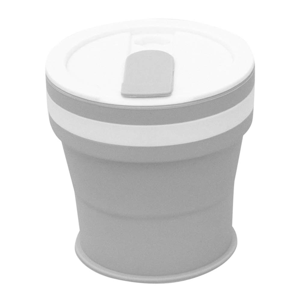 Gutyan Portable Silicone Mug, Folding Cup Telescopic Drinking Cup With Lid Camping Cup Easy, Leak Proof, Scratch Resistant