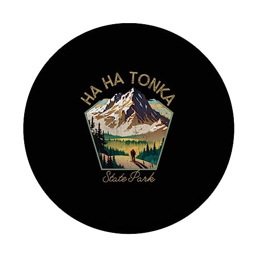 Ha Ha Tonka State Park Retro Clothing - Souvenir PopSockets Swappable PopGrip, Black - Image 3
