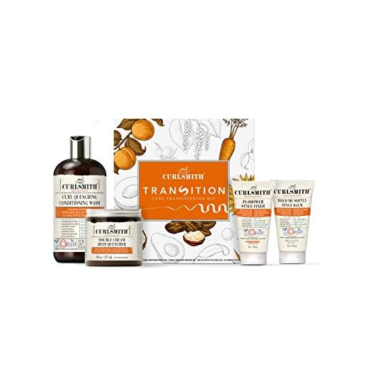 CURLSMITH - Transition Kit - Vegan Haircare Kit for Dry, Wavy, Curly or Coily Hair (1 x 12oz, 1 x 8oz, 2 x 2oz)