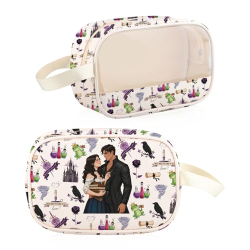 Bolsa de maquillaje transparente de villanos para evitar derrames y encontrar todo al instante
