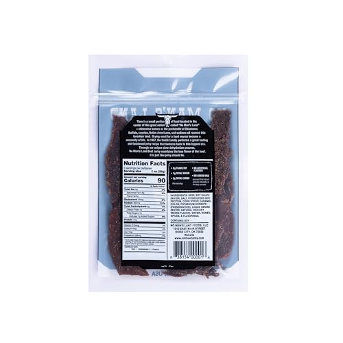 Image of No Mans Land Slow-Dried Beef Jerky | Smoked & Seasoned Jerky Strips | High Protein, Low Carb Beef Snack | Gluten Free - MILD (3oz)