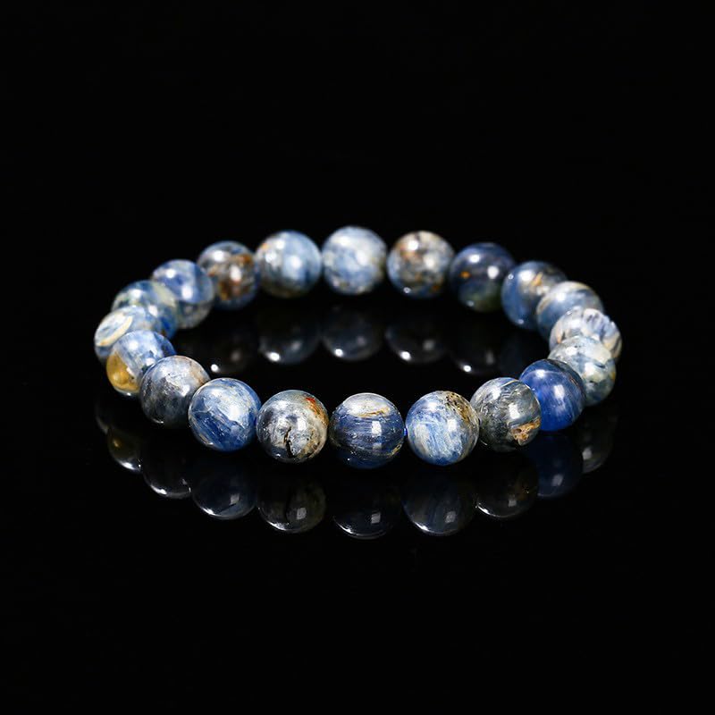 Bracelet en kyanite naturelle bleue | Perles rondes 16 mm pour homme et femme