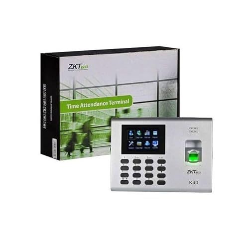 جهاز حضور وانصراف ZK.Teco K40 Pro بالبصمة والرقم السري وبطاقة RFID، شاشة 2.8 بوصة، سعة 3000 بصمة و200,000 سجل، يدعم LAN وUSB، مزود ببطارية احتياطية مدمجة، مثالي للشركات والمكاتب