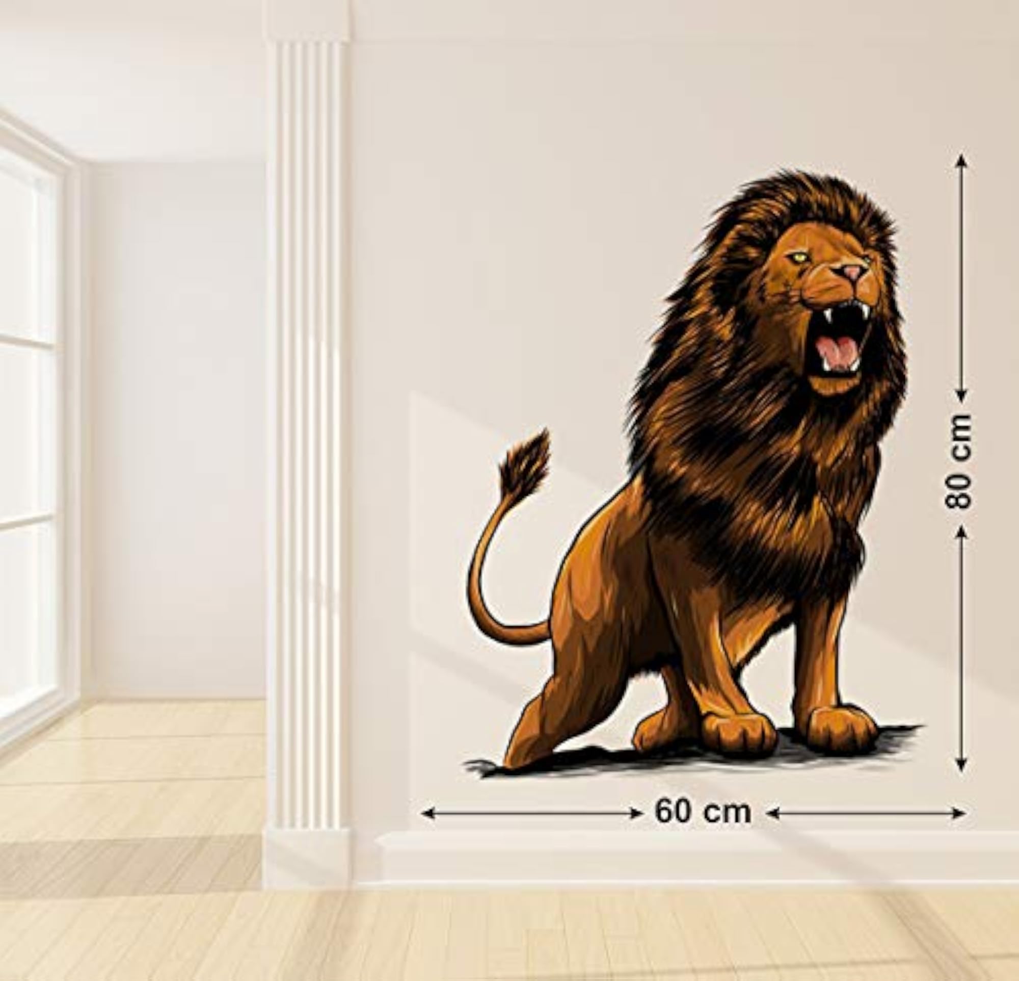 Roaring Lion Medium Vinyl Wall Sticker