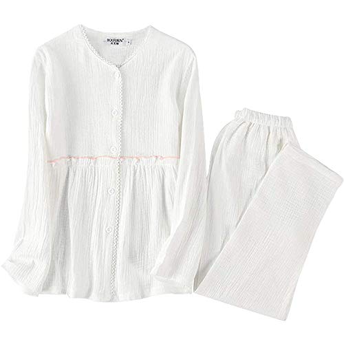 FALIO パジャマ レディース ルームウェア ガーゼパジャマ 寝巻き 部屋着 寝間着 上下セット 綿100％ ガーゼ 可愛い 半袖 長袖 いちご柄 春夏秋 吸汗 通気 肌に優しい プレゼント