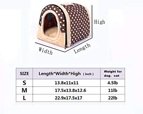 Sf Net Trading Winter Warm Foldable Non-Slip Outdoor Pet Kennel Cozy Dog House Cat Sofa Puppy Bed (S (35X28X28Cm), Brown) #TOP4